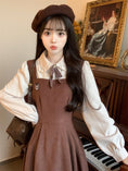 Load image into Gallery viewer, [Dong Xiaojie Series] ★One Piece★ 2color Ladies Fake Layered Navy Coffee Color Cute
