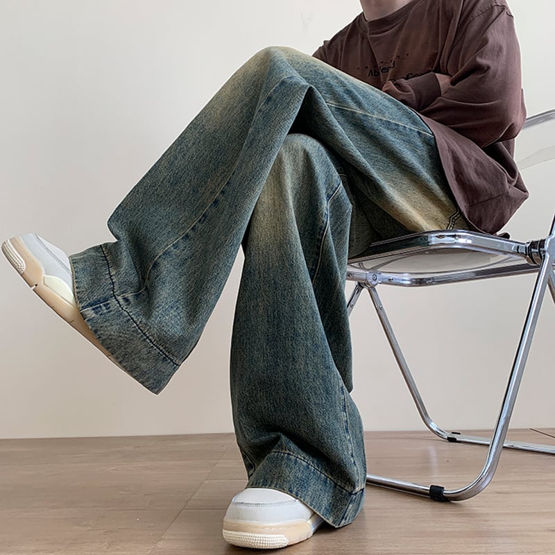 [NANSHI Series]★Denim Pants★ Bottoms Pants Unisex Men's Simple Easy to Match Blue Blue