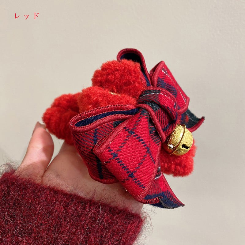 [Kajin Series]★Hair Ornament★ 4color Hair Clip Ladies Accessories Christmas Ribbon Plaid Pattern