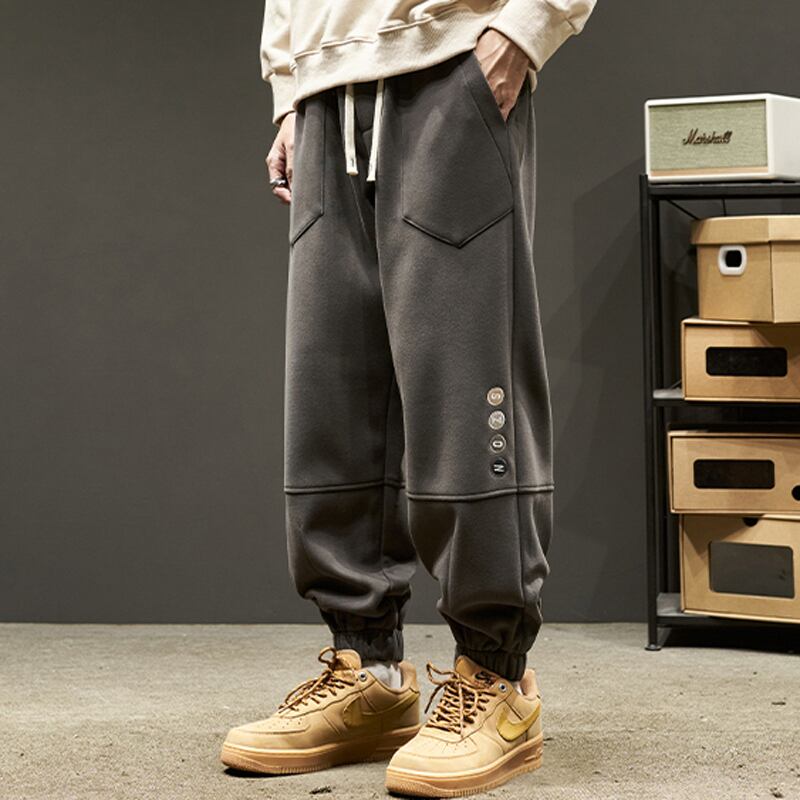 [Szon Series] ★Casual Pants★ 2color Regular type Fleece lining type Bottoms Unisex Men's Dark Gray Light Brown