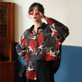 Load image into Gallery viewer, Chinese-style shirt top with crane, loose fit, retro, crane pattern, easy to match, SML, unisex, couple clothes
