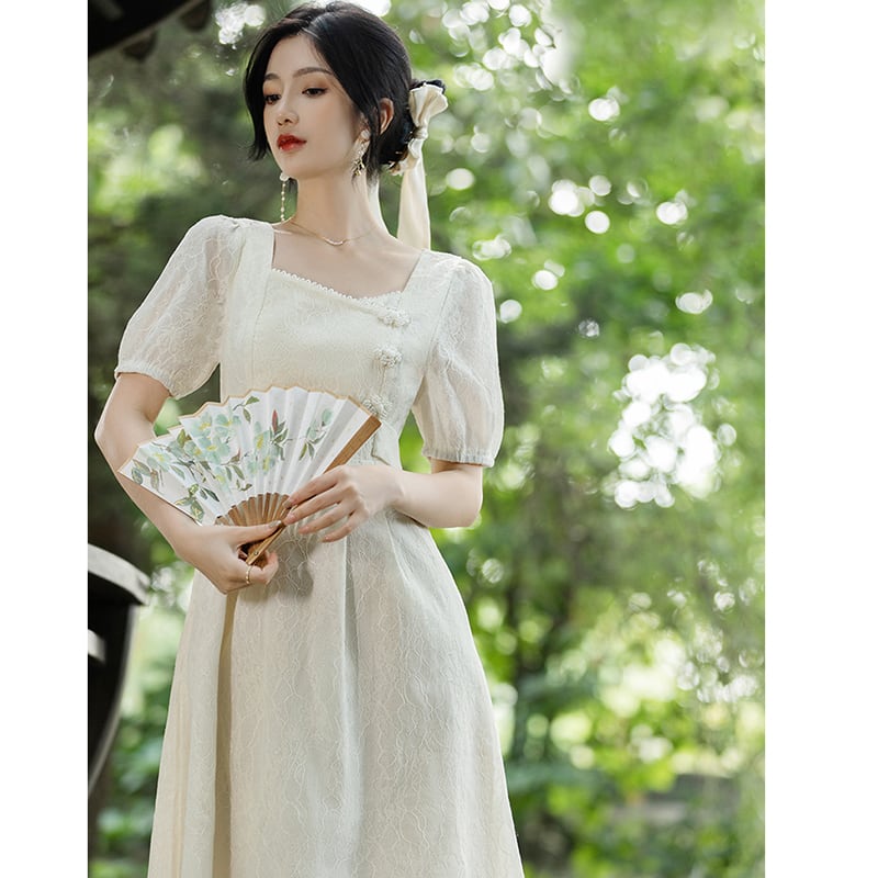 [Rinroki Series] ★Chinese style dress★ Dress for improving temperament, commuting, weddings, dates, women's summer clothes