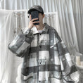 Load image into Gallery viewer, [Hyakuyakuge series] ★Jacket★ 3color outerwear unisex men's plaid pattern brown gray wine red
