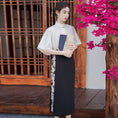 Load image into Gallery viewer, [BRMFUGU series]★China style skirt★Bottoms, slimming, floral pattern, Chinese elements, Chinese clothes, switching black, black
