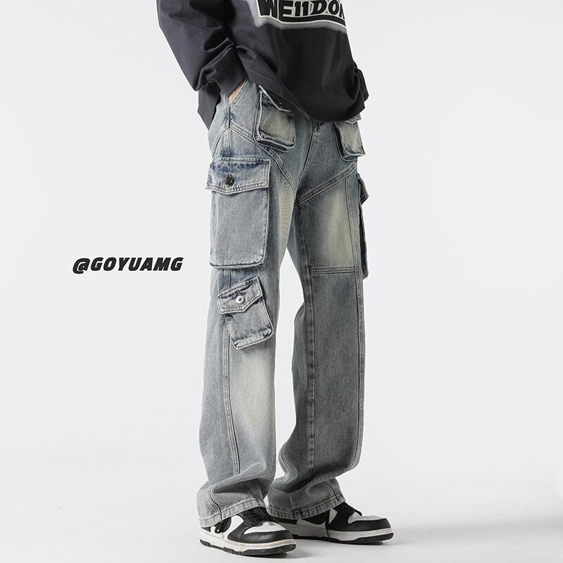 [Emeisa Series]★Pants★ Casual Pants 3color Unisex Men's Denim Pants Black Blue Coffee Color