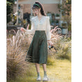 Load image into Gallery viewer, [Shirasu Series] ★Skirt★ Bottoms Ladies Easy to match Improves your temperament Green Green Suede
