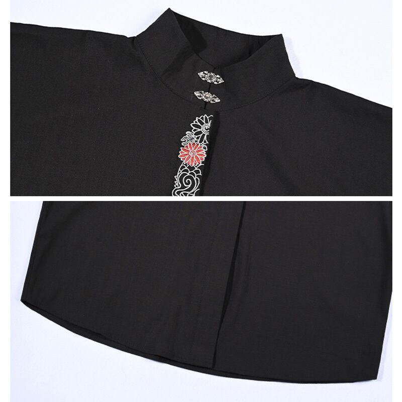 [Ancient monster --- butterfly effect series] ★China style top★ Blazer short sleeve embroidery butterfly short length black black