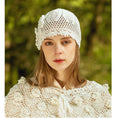 Load image into Gallery viewer, [Flower Series]★Hat★ 4color Cap Knitting Ladies Fashion Beige Light Brown White Black
