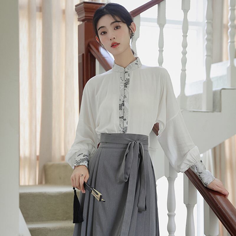 [WUJIA Series]★China style shirt★ Tops, long sleeve shirt, Chinese elements, summer clothes, improves temperament, SML, switching