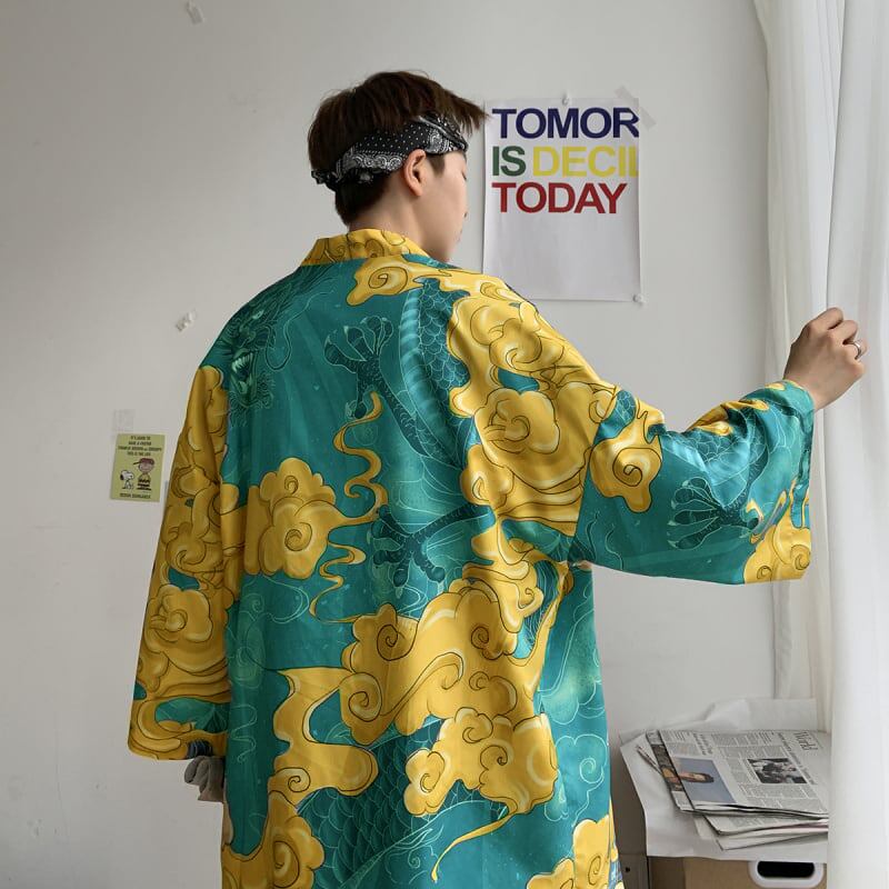 [PINZHI Series]★Happi coat★ Thin Unisex Men's Print Large Size Loose Cool Fireworks Festival Festival