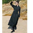 Load image into Gallery viewer, [Daiseiryusu Series]★Chinese style dress★ 2color black or white long length Chinese clothes switching stand neck
