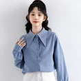 Load image into Gallery viewer, [WEIWU Series]★Shirt★ Tops Ladies Simple Commuting Easy to Match Blue Blue Standard Cute
