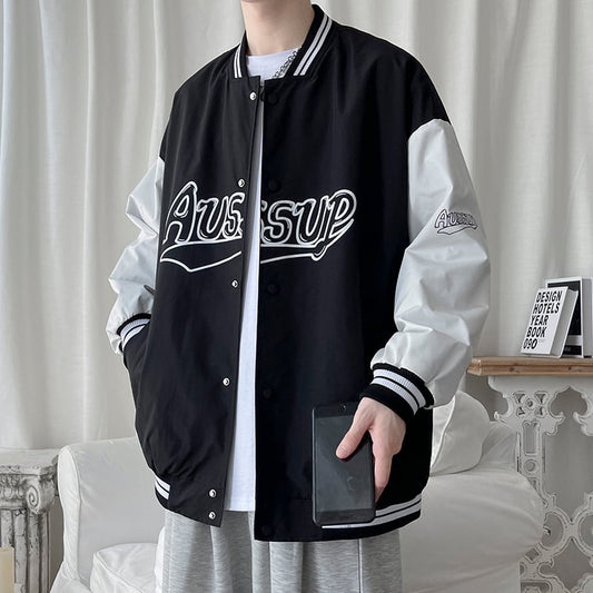 [HKHB Series]★Jacket★ 3color Stadium Jacket Outerwear Unisex Men's Large Size Black Green Beige