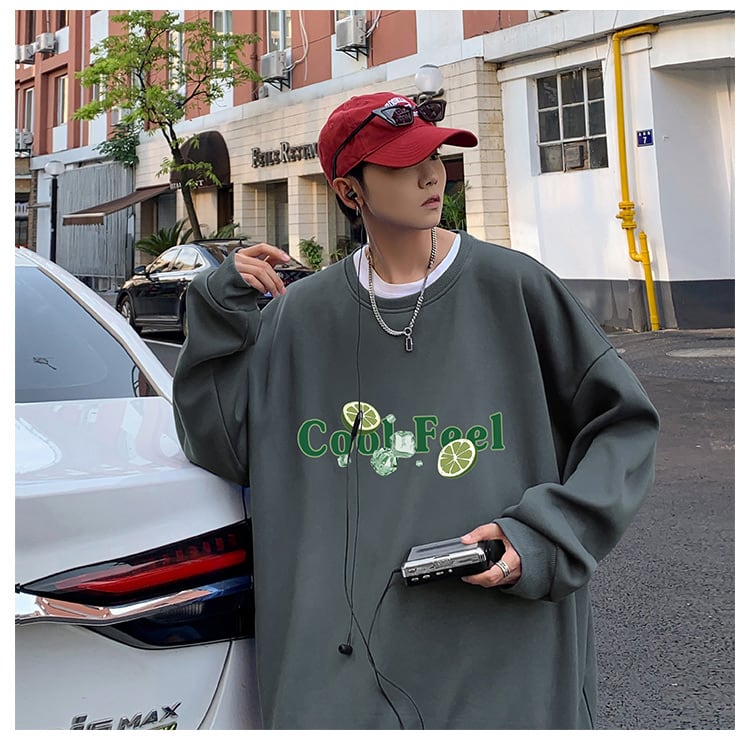 [Emeisa series] ★Tops★ 4color sweatshirt unisex men's large size round neck