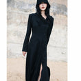 Load image into Gallery viewer, [Da Qinglong Shu Series] ★Chinese style dress★ Chinese clothing original black black slimming slit sexy
