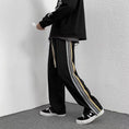 Load image into Gallery viewer, [Leonbinno Series] ★Pants★ Newly added brushed lining type Casual pants Slit Vertical stripes Striped pattern Black Black ML XL 2XL
