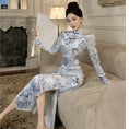 Load image into Gallery viewer, [NANA Series]★Cheongsam dress★ Dress, velvet, long length, slimming, improving temperament, sexy
