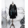 Load image into Gallery viewer, [Ochaya Series]★China style dress★ 2color black or white embroidery parka dress Chinese button cute
