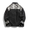 Load image into Gallery viewer, [LP Series]★China style jacket★ Stadium jacket snake pattern zebra pattern outerwear sukajan black white switching casual unisex
