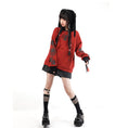 Load image into Gallery viewer, [Ancient Monster --- Rabbit Series] ★China style hoodie★ 2color Regular type or brushed lining type Tops Cute Original Black Red Rabbit ears
