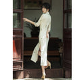 Load image into Gallery viewer, [Milading Series] ★Cheongsam dress★ Chinese style dress lace 3/4 sleeve slit elegant cute white white
