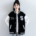 Load image into Gallery viewer, [ZISU0 series] ★Outer★ Stadium jacket fashion ladies black black color scheme alphabet
