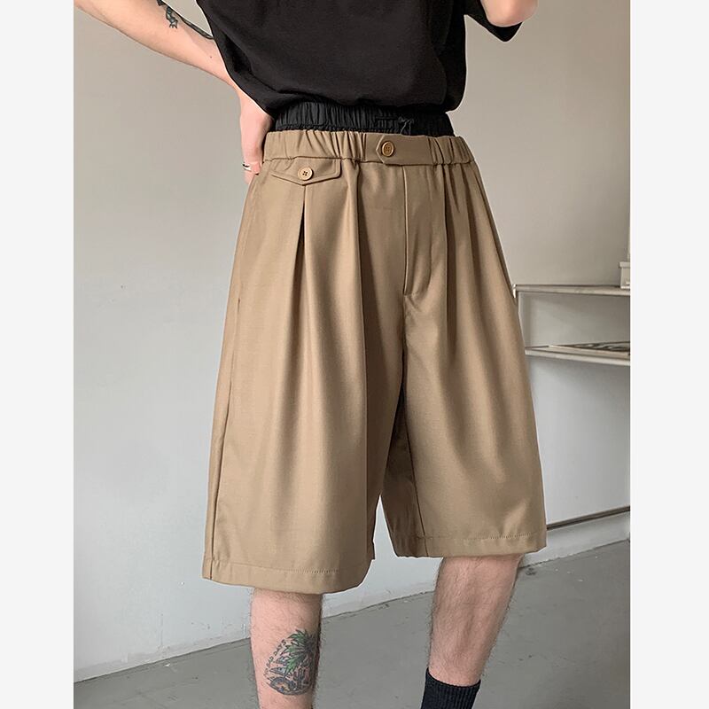 [AIMAKOU Series] ★Shorts★ Shorts 3color Unisex Men's Elastic Waist Black Brown Blue