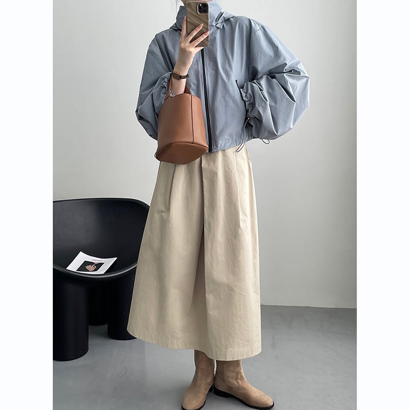 [Tenkawa Series] ★Outer★ 2color Jacket Short Length Simple Easy to Match Blue Coffee Color