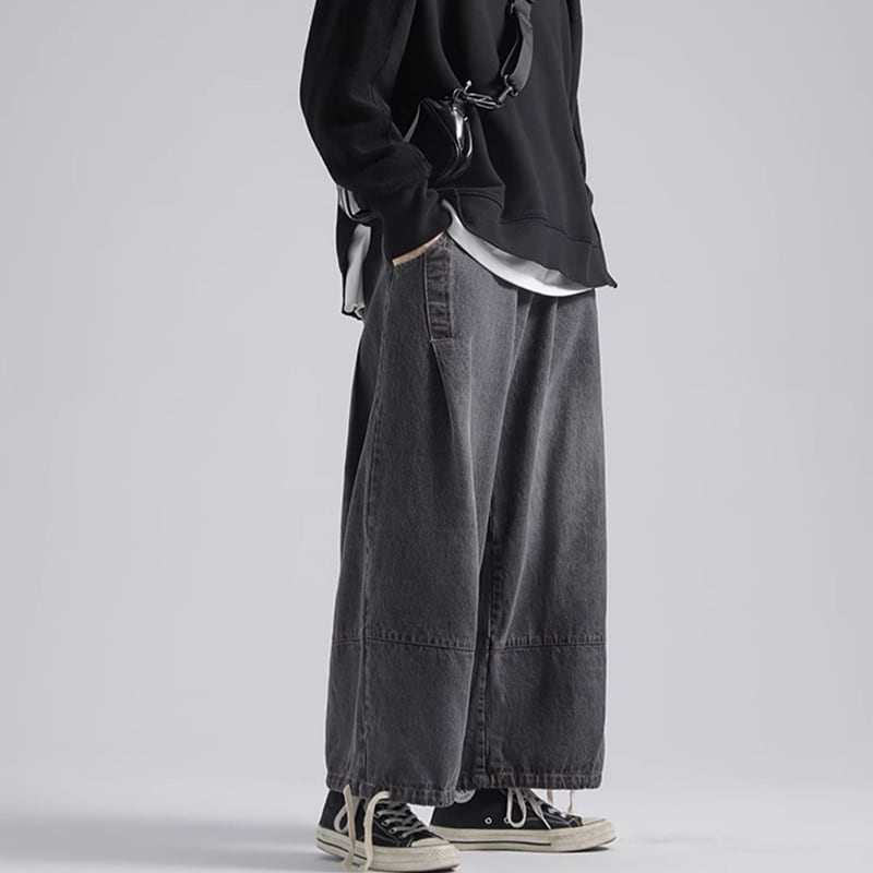 [KADISHOU series]★Denim pants★ 2color bottoms pants unisex men's simple black blue large size