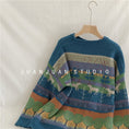 Load image into Gallery viewer, [Book Series] Sweater Tops Retro Pullover Round Neck Unique Pattern Cute
