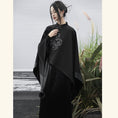 Load image into Gallery viewer, [Da Qinglong Shu Series] ★China style outerwear★ Cloak coat Rasha embroidery Chinese clothing Black Black Irregular
