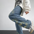 Load image into Gallery viewer, [V37 Series]★Denim Pants★ Pants Bottoms Unisex Men's Star Pattern Blue Blue SML XL 2XL 3XL
