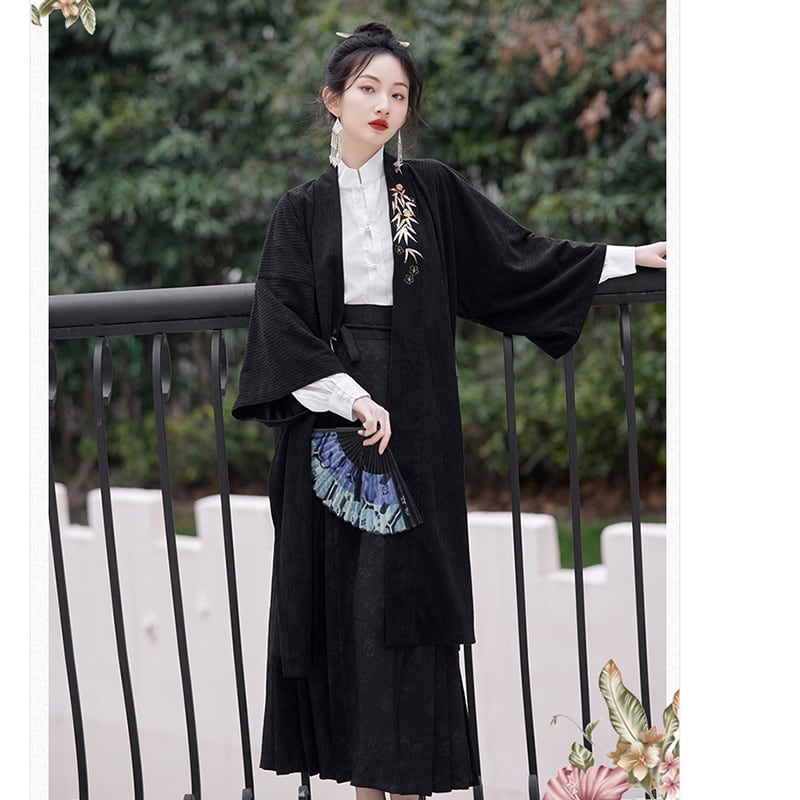 [WUJIA Series]★China style outerwear★Spring/summer embroidery Chinese elements Improves temperament Casual wear Black Easy to match