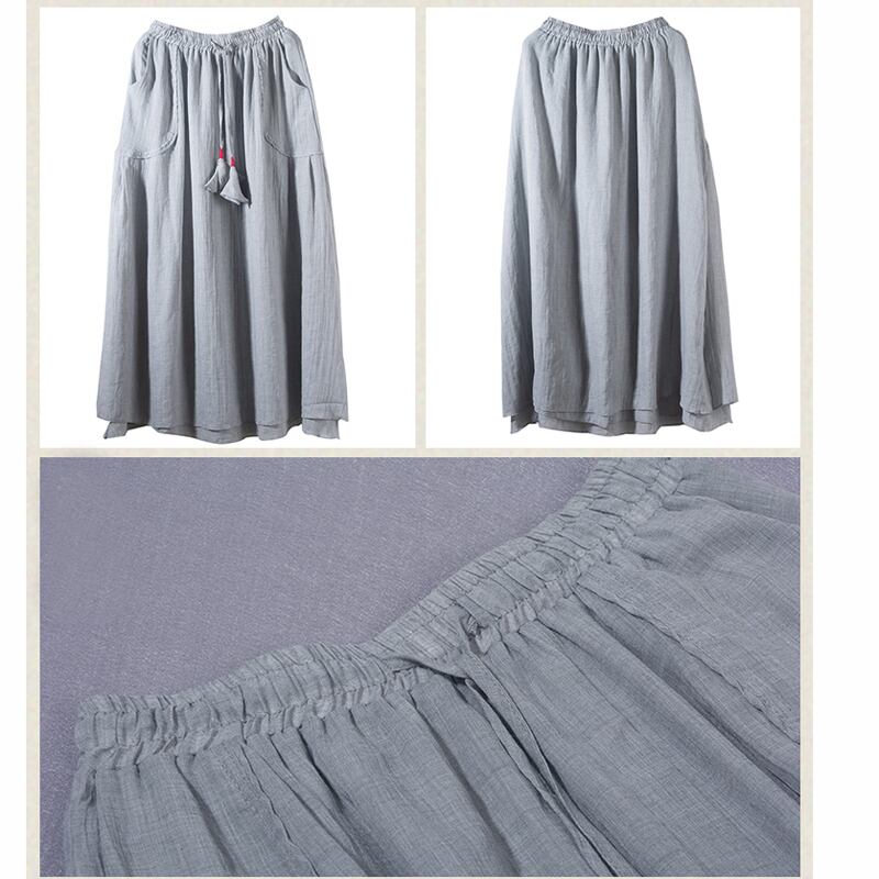 [Qing Series]★China style skirt★ 4color Bottoms Long length skirt Blue green Blue gray White Brown