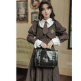 Load image into Gallery viewer, [DACHENGZI Series] ★Dress with tie★ Faux layered dress Vertical striped striped pattern Cute
