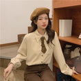 Load image into Gallery viewer, [Koshinke Series]★Shirt with tie★ Tops 3 colors Cute Easy to match Beige Light brown Pink
