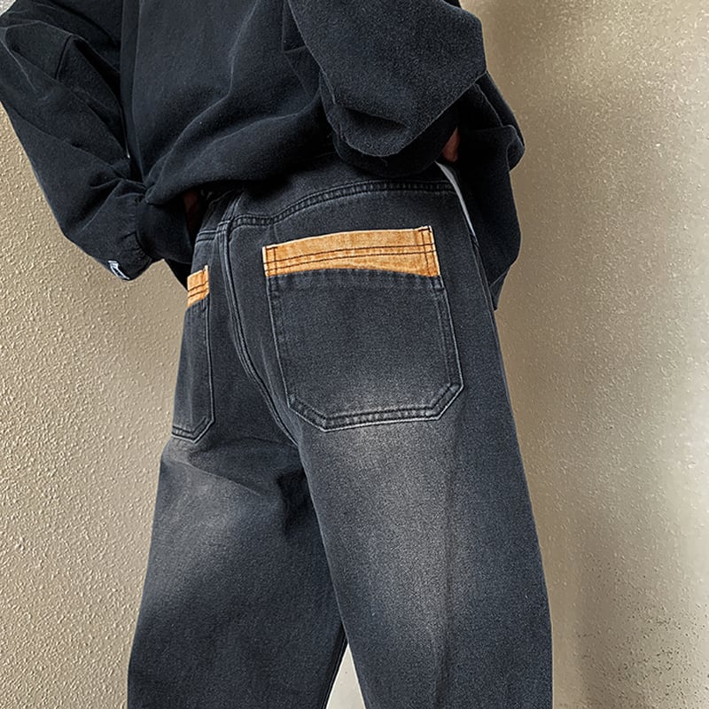 [V37 Series]★Denim Pants★ 2color Bottoms Unisex Men's Trousers Spring/Summer Easy to Match Fashion