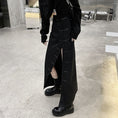 Load image into Gallery viewer, [Lin Shushuo Series] ★China style skirt★ Bottoms Slit Asymmetrical Unique Harajuku style Easy to match Slimming Black Black
