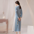 Load image into Gallery viewer, [Kokage Zen Clothes Series] ★Chinese style dress★ Thick improved Tang dress fake layered Blue Blue SML XL Ethnic style
