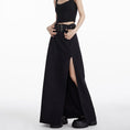 Load image into Gallery viewer, [EDX Series]★Skirt with belt★ 2color bottoms long skirt black gray high-looking slit fashionable
