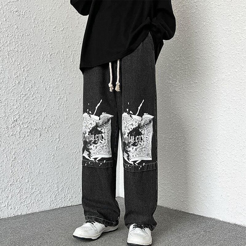 [HUICHUN Series]★Denim Pants★ 2color Casual Pants Trousers Bottoms Large Size Unisex Men's Switchable Blue Black