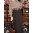 Load image into Gallery viewer, [Misslin Fashion Series]★Setup Single item order★ Shirt or skirt Improves temperament Plaid pattern Brown Dark coffee color
