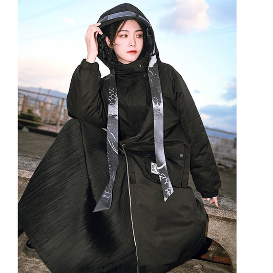 [Ancient Monster House---Kinryu Series] ★China style coat★ Cotton coat, thick, warm, winter clothes, long coat, black, black