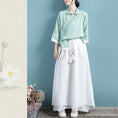 Load image into Gallery viewer, [Qing Series]★China style skirt★ 4color Bottoms Long length skirt Blue green Blue gray White Brown
