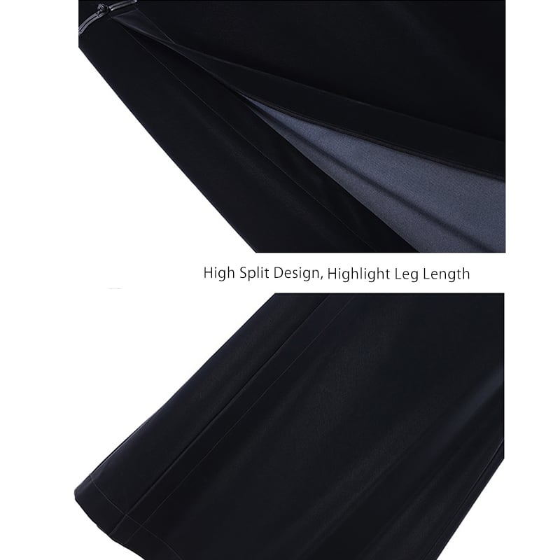 recommendation! [Da Qinglong Shu Series] ★China style skirt★ PU black, long length, slimming, easy to match, high waist