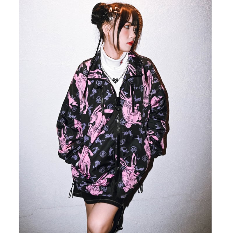 [Old Monster --- Rabbit Series] ★China style outerwear★ Jacket print rabbit rabbit loose fashionable