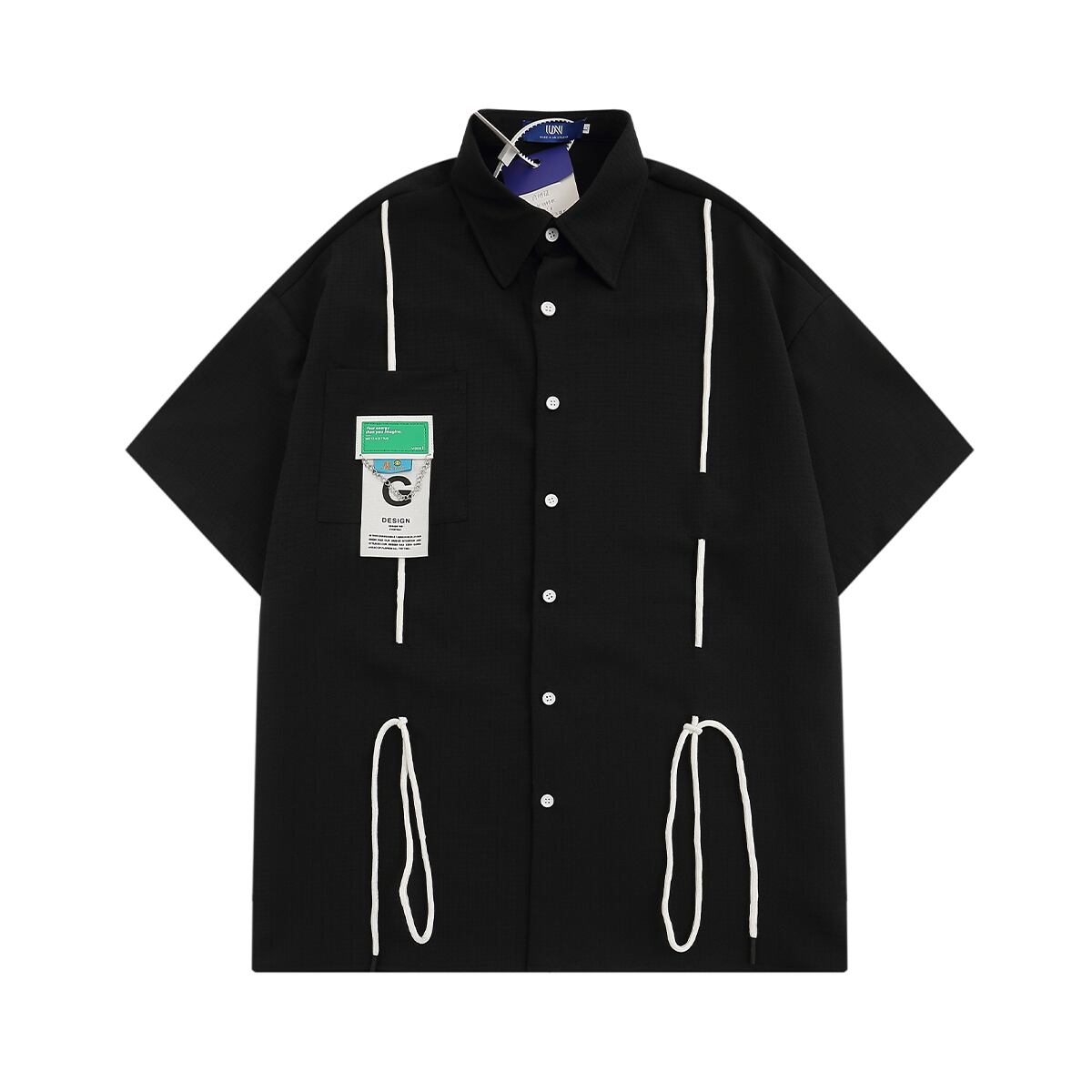 [NOONOZ Series]★Shirt★ 4color Tops Short Sleeve Shirt Unisex Men's Casual Black White Green Brown