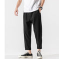 Load image into Gallery viewer, [BIGEMAN Series] ★Casual Pants★ 2color, 9/4 length bottoms, pants, unisex, men's, large size, black, gray, slimming fit
