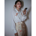 Load image into Gallery viewer, [Big Fish Series]★China Style Shirt★ Tops Goldfish Women's Long Sleeve Shirt Embroidery Large Size White White
