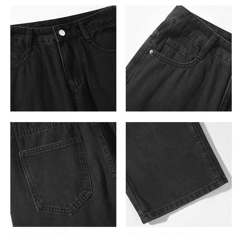 [BIGEMAN series] ★Denim pants★ Bottoms pants men's large size gradation black black